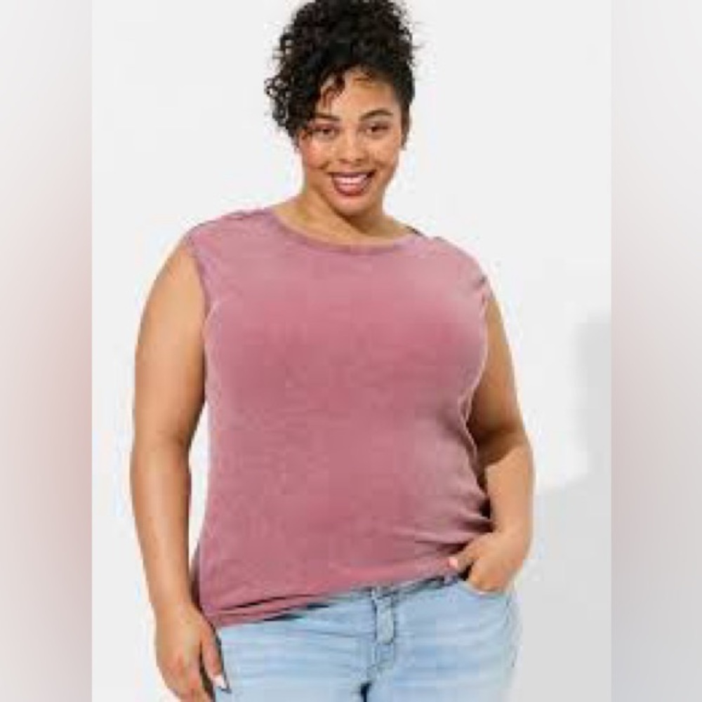 Torrid 1X Rib High Neck Muscle Tank Top